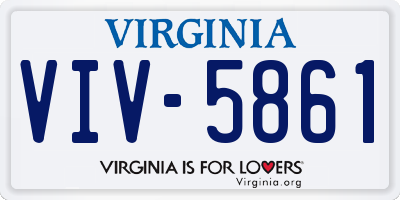 VA license plate VIV5861