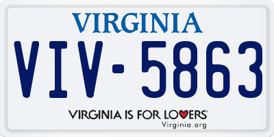 VA license plate VIV5863