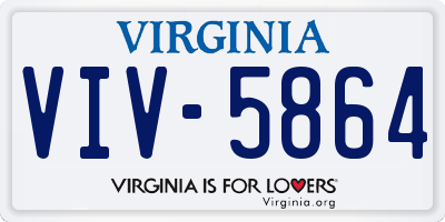 VA license plate VIV5864