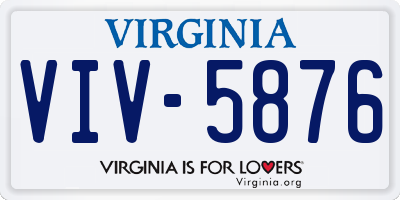 VA license plate VIV5876