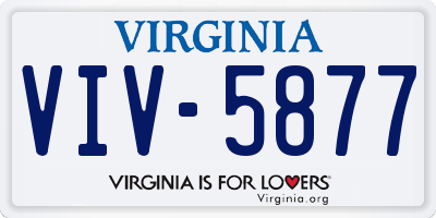 VA license plate VIV5877