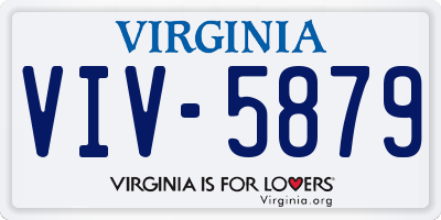 VA license plate VIV5879