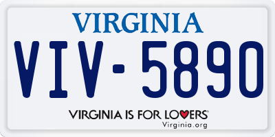 VA license plate VIV5890
