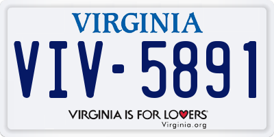 VA license plate VIV5891