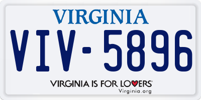 VA license plate VIV5896