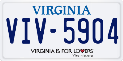 VA license plate VIV5904