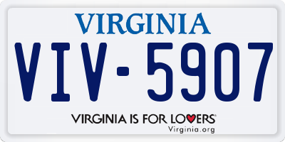 VA license plate VIV5907