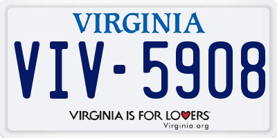 VA license plate VIV5908
