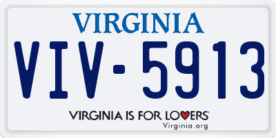 VA license plate VIV5913