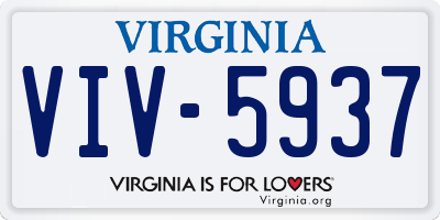 VA license plate VIV5937