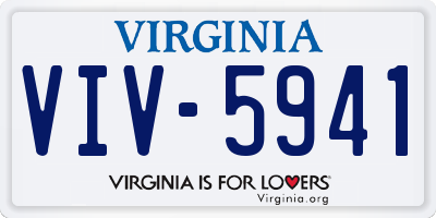 VA license plate VIV5941