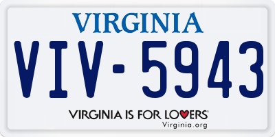 VA license plate VIV5943
