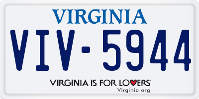 VA license plate VIV5944
