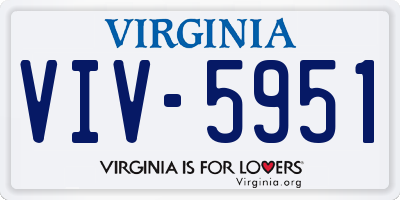 VA license plate VIV5951