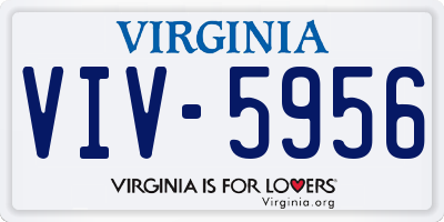 VA license plate VIV5956
