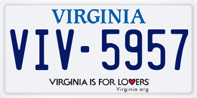 VA license plate VIV5957