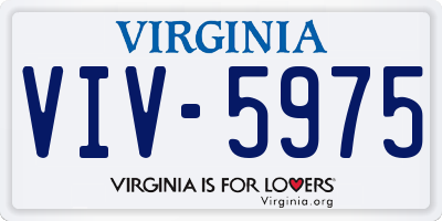VA license plate VIV5975