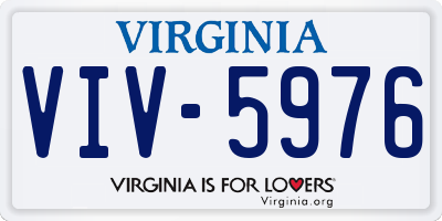 VA license plate VIV5976