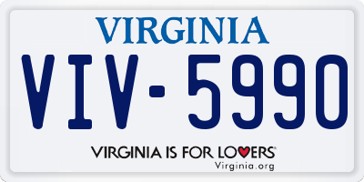 VA license plate VIV5990