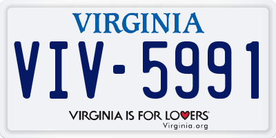 VA license plate VIV5991