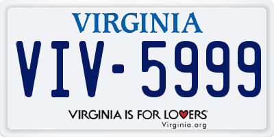 VA license plate VIV5999