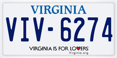 VA license plate VIV6274