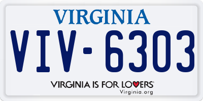 VA license plate VIV6303