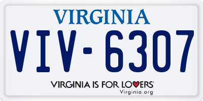 VA license plate VIV6307