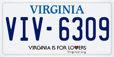VA license plate VIV6309