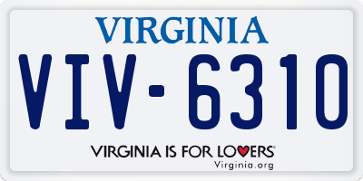 VA license plate VIV6310