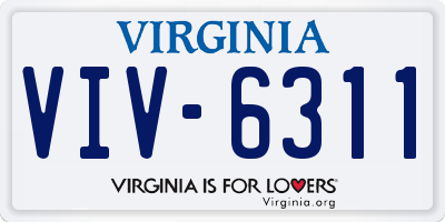 VA license plate VIV6311