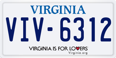 VA license plate VIV6312