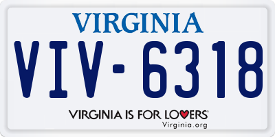 VA license plate VIV6318