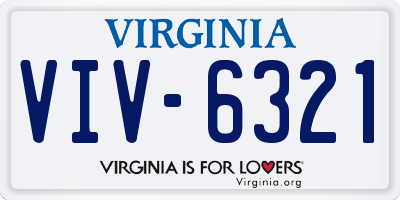 VA license plate VIV6321