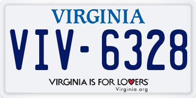 VA license plate VIV6328