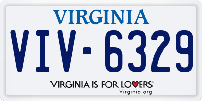 VA license plate VIV6329