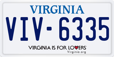 VA license plate VIV6335
