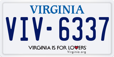 VA license plate VIV6337