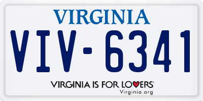 VA license plate VIV6341