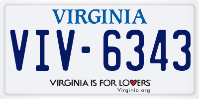 VA license plate VIV6343