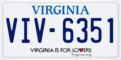 VA license plate VIV6351