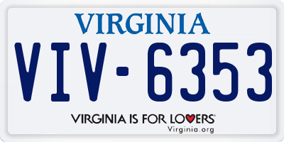 VA license plate VIV6353