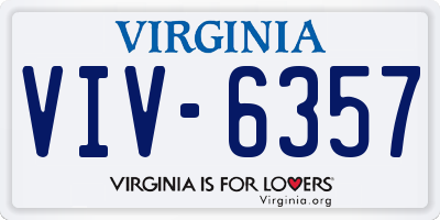 VA license plate VIV6357