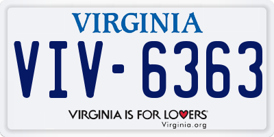 VA license plate VIV6363