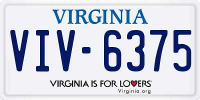 VA license plate VIV6375