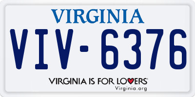 VA license plate VIV6376