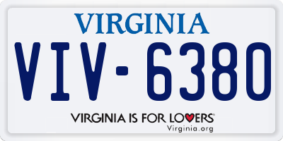 VA license plate VIV6380