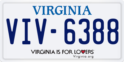 VA license plate VIV6388