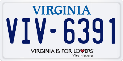 VA license plate VIV6391