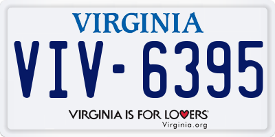 VA license plate VIV6395